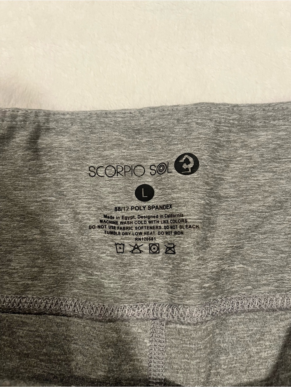 Scorpio Sol Heather Grey High Rise Athletic Leggings - Large - Picture 3 of 7